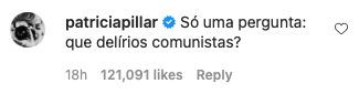 Patrícia Pillar rebate posicionamento de Juliana Paes (Reprodução/Instagram)