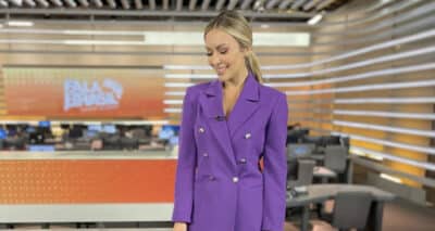 Thalita Oliveira na redação do Fala Brasil (Reprodução/Instagram)