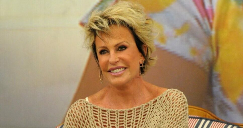 Ana Maria Braga surge com dois chifres no Mais Você e espanta apresentadora do Bom Dia Brasil da Globo (Foto: Reprodução)