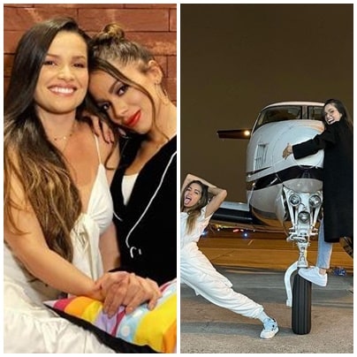 De volta ao Brasil, Anitta aluga jatinho para viagem com campeã do BB 21, Juliette (foto: Montagem Aaron Tura IG)