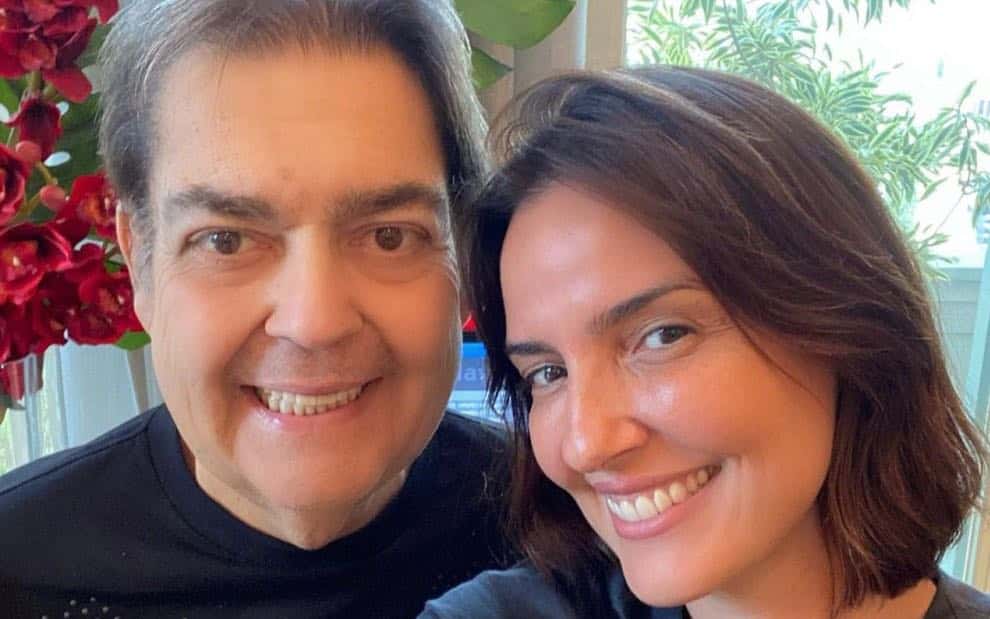 Fausto Silva e Luciana Cardoso; esposa do apresentador foi demitida da Globo após fim do Domingão