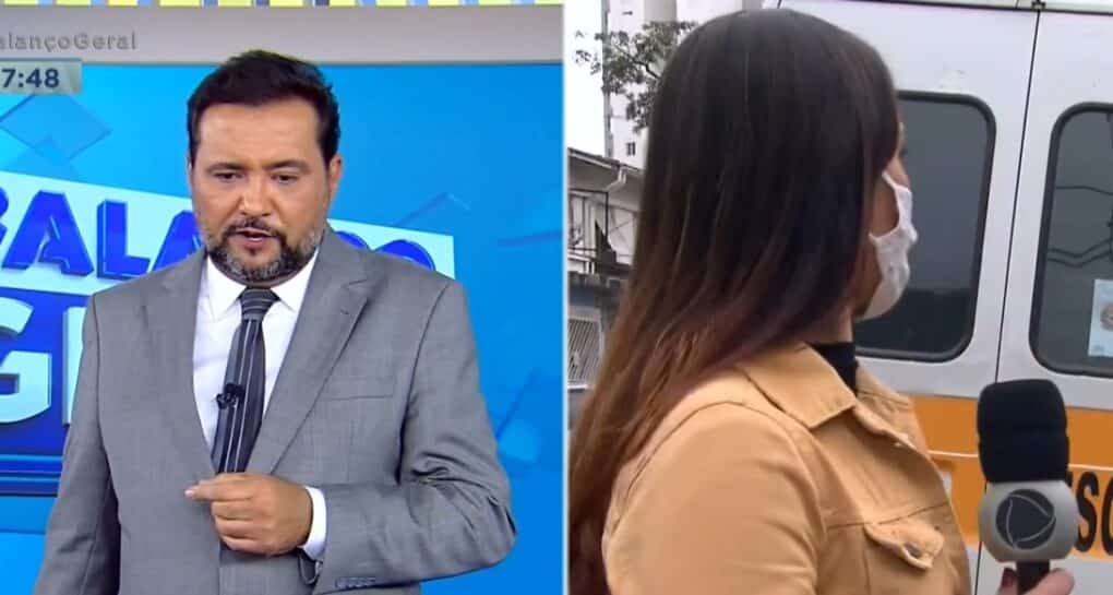 Geraldo Luís alertou repórter (Reprodução/RecordTV)