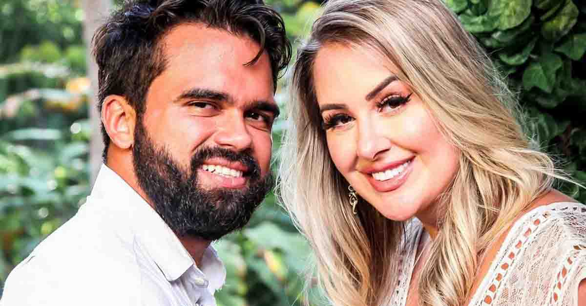 A ex-participante do reality show da Globo, Patrícia Leitte e seu marido, Lucas Teixeira (Foto: Reprodução)