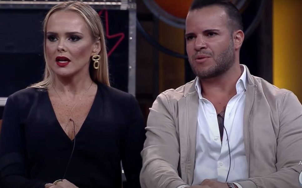 Nina Cachoeira e Filipe Duarte no Power Couple Brasil 5 (Reprodução/RecordTV)