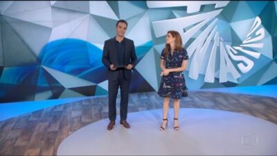 Tadeu e Poliana no Fantástico (Reprodução/TV Globo)