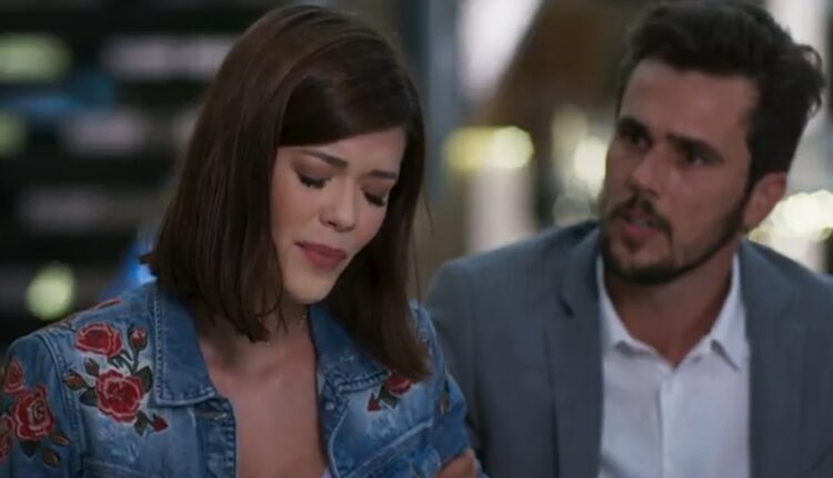 Kyra/Cleyde (Vitória Strada) e Rafael (Bruno Ferarri) em Salve-se Quem Puder (Reprodução/Globo)