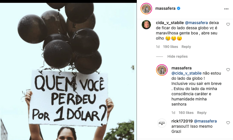 Grazi Massafera revelou que sairá da Globo (Reprodução/Instagram)