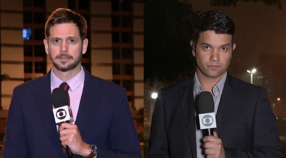 Vinícius Leal e Welington Valadão protagonizaram vídeo com piadas de duplo sentido (foto: Reprodução/TV Globo)