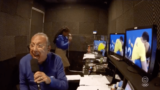 Globo exibe angústia de Galvão Buenos durante a cobertura das Olimpíadas (Reprodução/Globo)