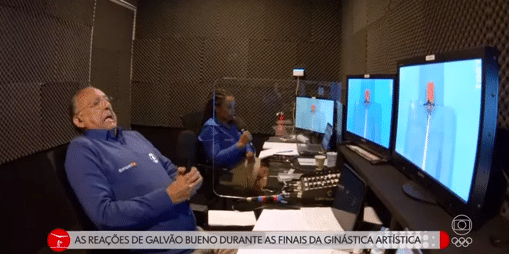 Galvão Bueno se emociona com prata de Rebeca Andrade (Foto: Reprodução)