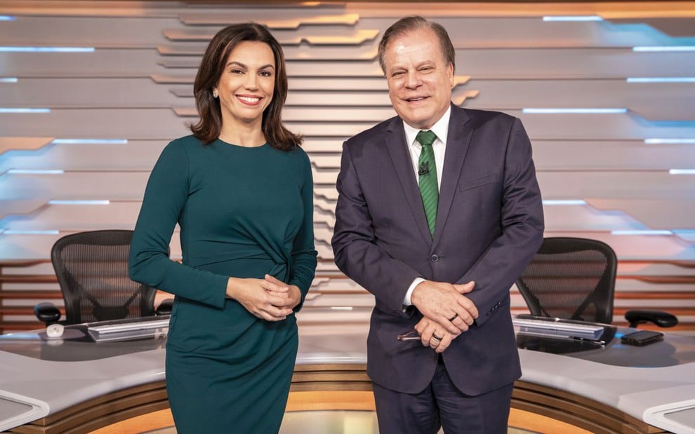 Chico Pinheiro e Ana Paulo Araújo no Bom Dia Brasil da Globo (Foto: Reprodução)