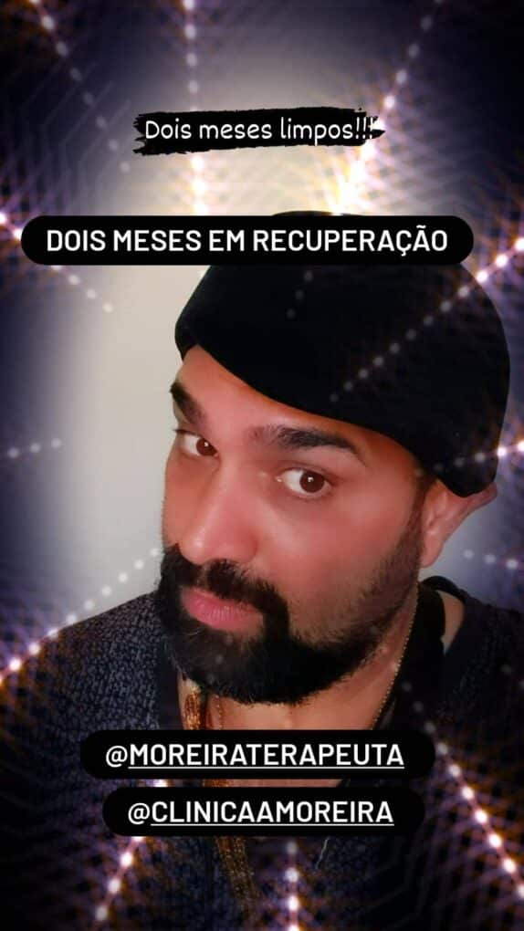 Evandro Santo comemorou dois meses sem uso de drogas (Reprodução/Instagram Stories)