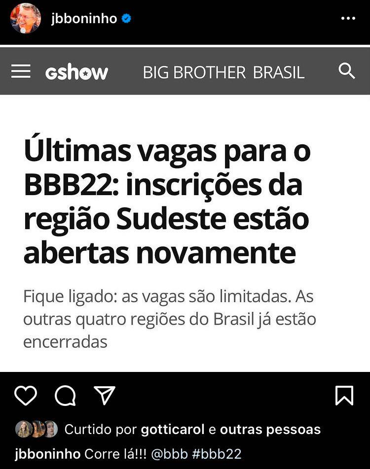 Boninho convoca candidatos para últimas vagas do BBB 2022 e Jojo Todynho faz apelo