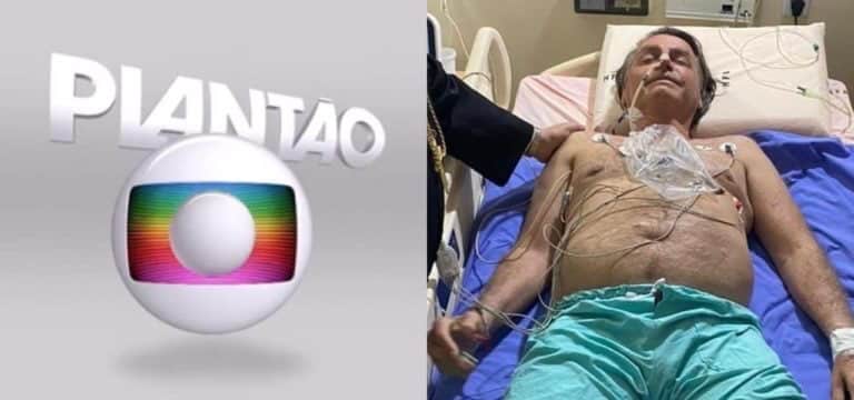 Plantão Globo interrompe programação e âncora fala do estado de saúde de Bolsonaro: 'Sedado e transferido'