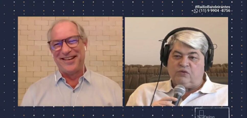 Datena durante entrevista com Ciro Gomes (Reprodução)