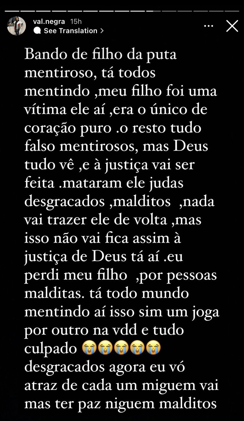 Mãe de MC Kevin desabafa após nova testemunha do caso (Reprodução/Instagram)