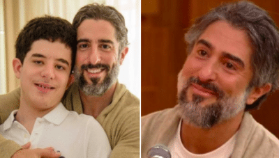 Ao vivo, Marcos Mion chora ao falar sobre o filho, Romeo (Reprodução)