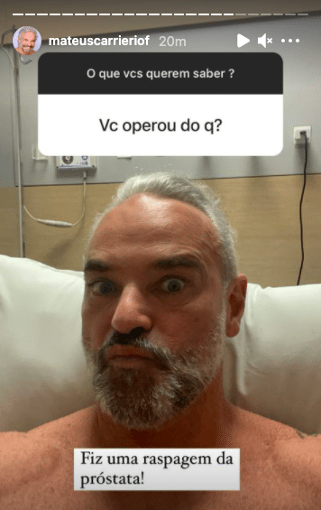 Mateus Carrieri passa por cirurgia de próstata e faz alerta (Reprodução/Instagram)