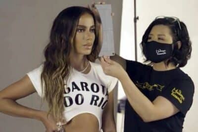 Anitta em sessão de fotos para fazer estátua de cera no Madame Tussauds de Nova Iorque (Foto: Reprodução)
