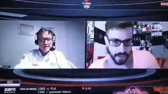 Durante falha técnica, ESPN mostra comentarista nu ao vivo: 'Tarzan'