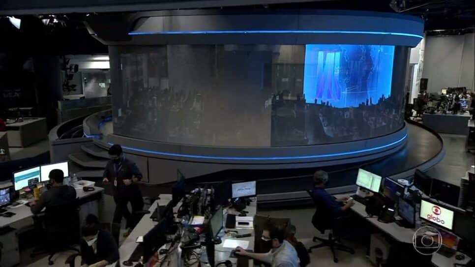 Falha técnica no Jornal Nacional da TV Globo (Foto: Reprodução)
