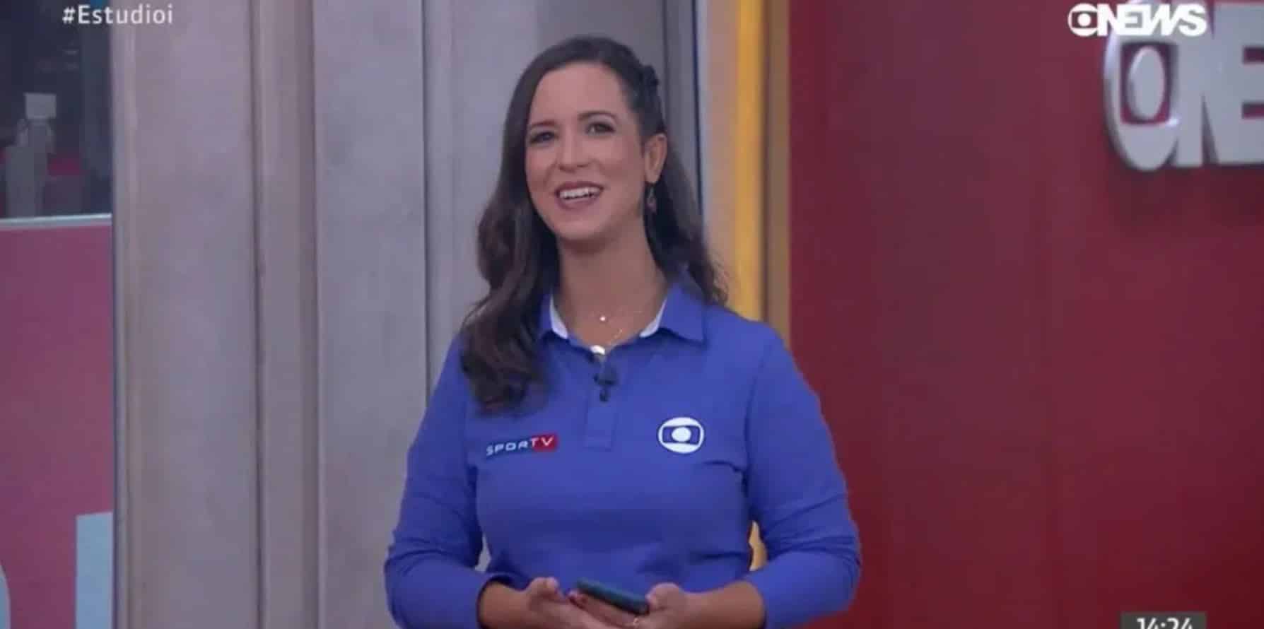 Lívia Laranjeira foi escalada para trabalhar, mas não ganhou uniforme completo da Globo (Foto: Reprodução)