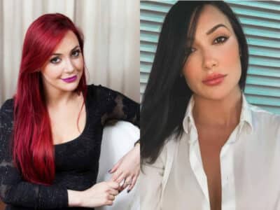 Josie Pessoa como Du na novela Império e atualmente (Reprodução)