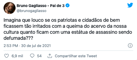 Bruno Gagliasso detona Bolsonaro nas redes sociais: "Arregou" (Reprodução/Twitter)