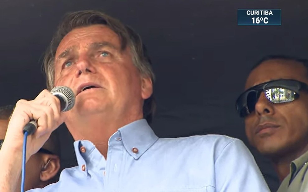 Presidente Jair Bolsonaro discursou em manifestação (Reprodução/SBT) Silvio Santos