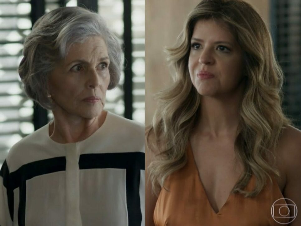 Sabine (Irene Ravache) e Maria Pia (Mariana Santos) em Pega Pega (Reprodução/Globo)