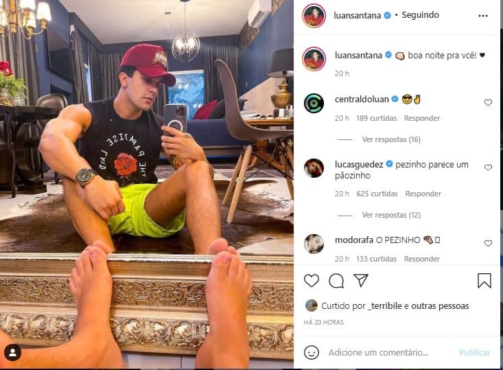 Luan Santana exibe os pés (Foto: Reprodução)