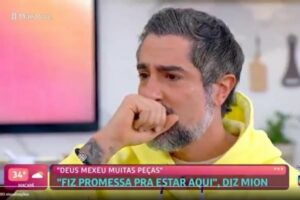 Marcos Mion se emociona no Mais Você (Foto: Reprodução)