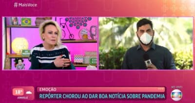 Ana Maria Braga e o repórter Kleber Teixeira (Reprodução/Globo)