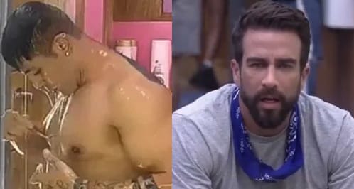 Tiago Piquilo e Erasmo Viana em A Fazenda (Foto: Reprodução)
