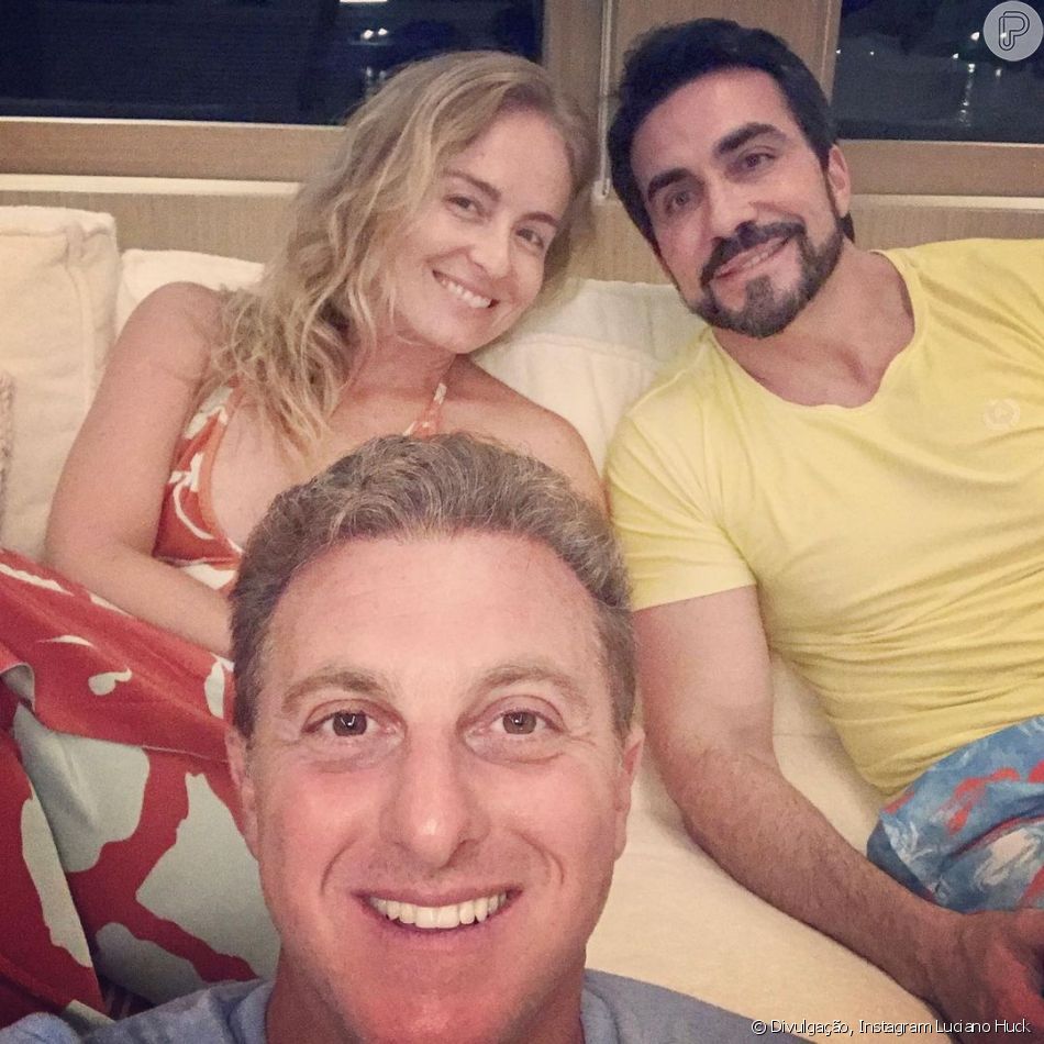 Padre Fábio de Melo, Luciano Huck e Angélica (Foto: Reprodução)