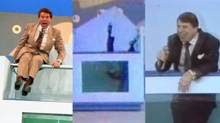 Silvio Santos no programa Topa Tudo por Dinheiro em 1992 (Foto: Reprodução/SBT)