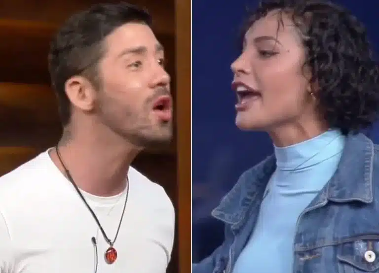 Rico Melquiades e Aline Mineiro protagonizou um barraco ao vivo em A Fazenda 2021. (Imagem: Reprodução / PlayPlus)