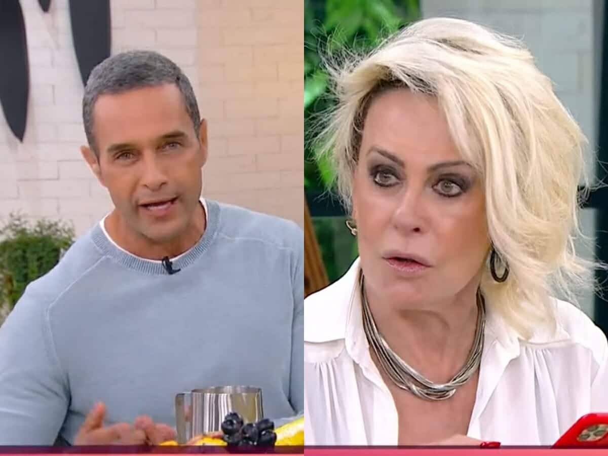 Fabrício Battaglini e Ana Maria Braga no Mais Você (Foto: Reprodução)