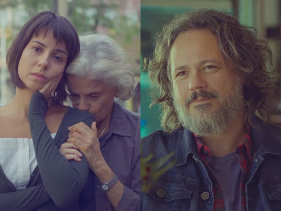 Lara (Andreia Horta), Noca (Marieta Severo) e Mateus (Danton Mello) de Um Lugar ao Sol (Reprodução - TV Globo)