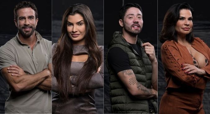 Rico Melquiades, Solange Gomes, Erasmo Viana e Marina Ferrari estão na Roça de A Fazenda 2021. (Imagem: Reprodução)