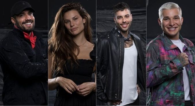 MC Gui, Gui Araújo, Dayane Mello e Bil Araújo são enviados para a Roça. (Imagem: Reprodução / Record)