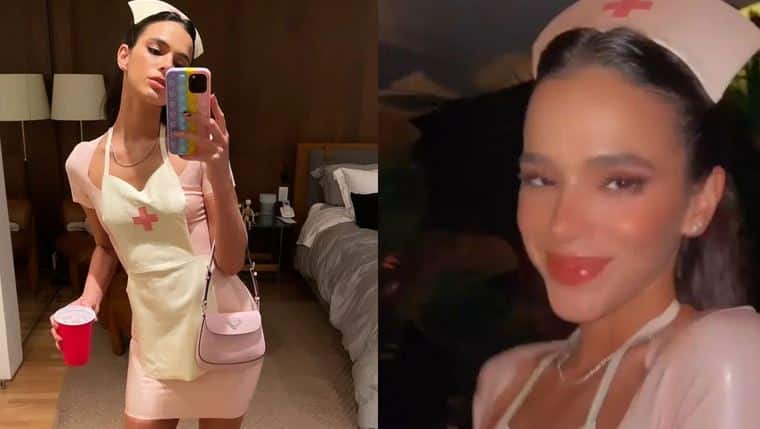 Bruna Marquezine fantasiada de enfermeira sexy (Foto: Reprodução/Instagram)