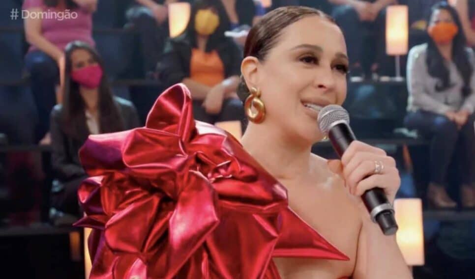 Claudia Raia no Domingão (Foto: Reprodução)
