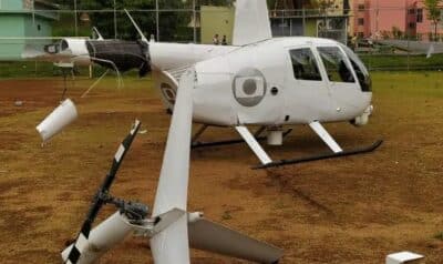 Helicóptero da Globo tem pane e faz pouso forçado em BH (Foto: Reprodução)
