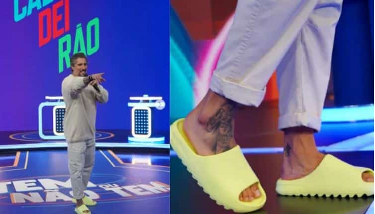 Marcos Mion usou um look descontraído para apresentar Caldeirão (Foto: Reprodução)
