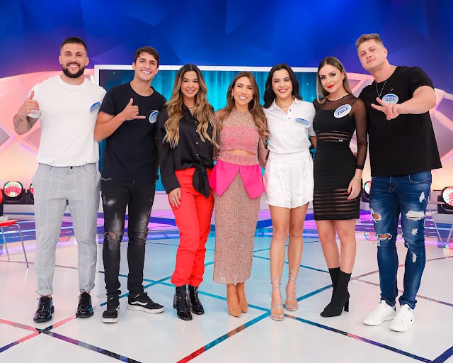 Patrícia Abravanel recebe ex-BBBs no Programa Silvio Santos (Foto: Reprodução)