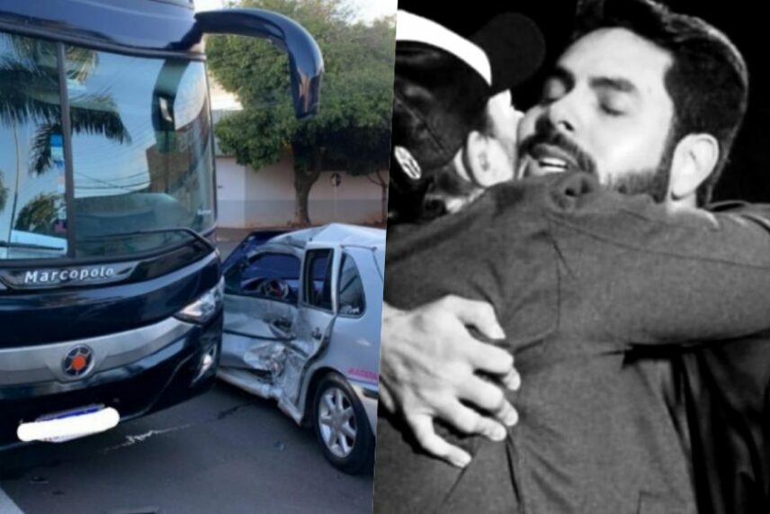Ônibus da dupla Israel e Rodolffo sofre acidente no Paraná (Foto: Reprodução)