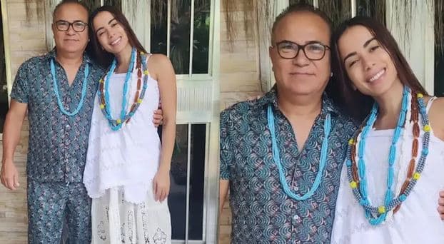 Anitta com o Pai de Santo Sergio Pina (Foto: Reprodução)