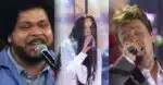 Show dos Famosos: Tim Maia (Robson Nunes), Alanis Morissette (Mariana Rios) e Luis Miguel (Gloria Groove) (Foto: Reprodução)