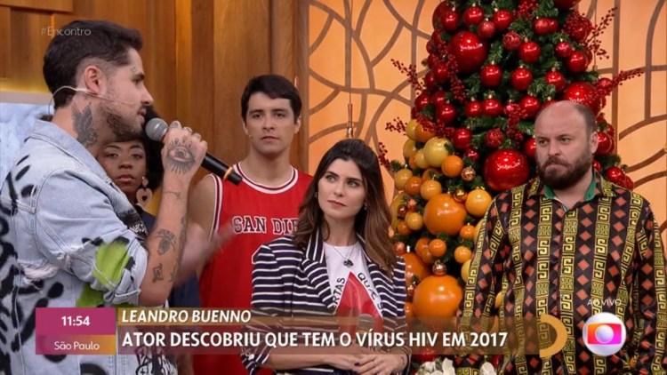 Leandro Buenno fala sobre ser soro positivo no Encontro com Fátima Bernardes na Globo (Foto: Reprodução)